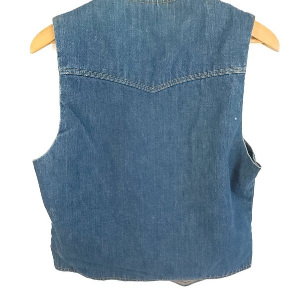 Vtg Levi's Panatela Vest Men’s Med? Blue Denim Western 70s Distressed Thrashed - Picture 8 of 13